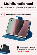 NoXx NoXx iPhone Duo Hoesje Bookcase Met 2x Screenprotector - Donkerblauw