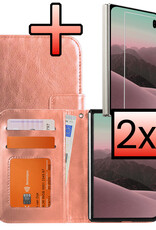 NoXx NoXx iPhone Duo Hoesje Bookcase Met 2x Screenprotector - Rose Goud