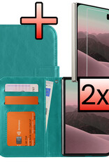 NoXx NoXx iPhone Duo Hoesje Bookcase Met 2x Screenprotector - Turquoise