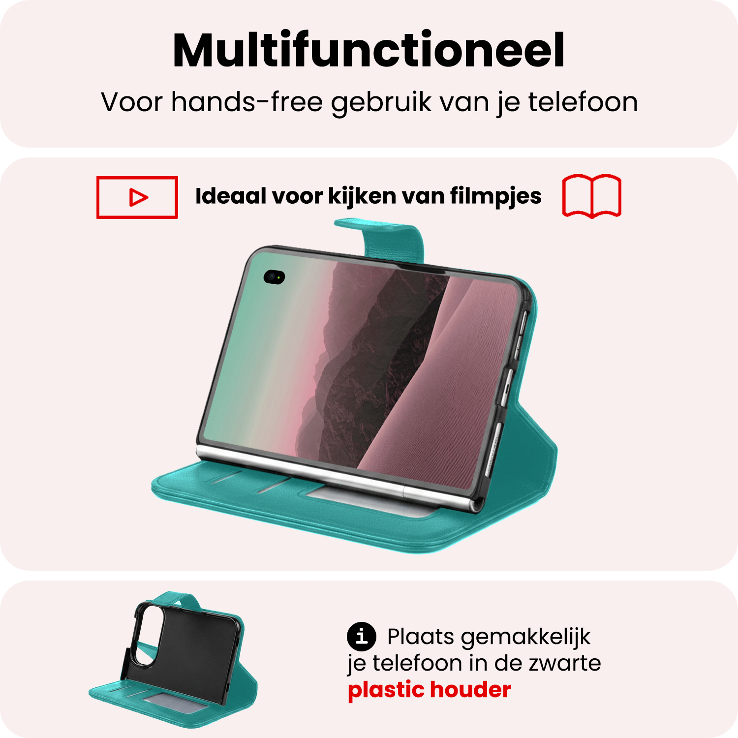 NoXx NoXx iPhone Duo Hoesje Bookcase Met 2x Screenprotector - Turquoise