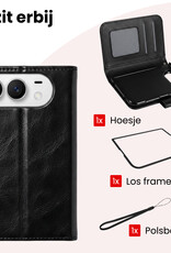 NoXx NoXx iPhone Duo Hoesje Bookcase Met 2x Screenprotector - Zwart