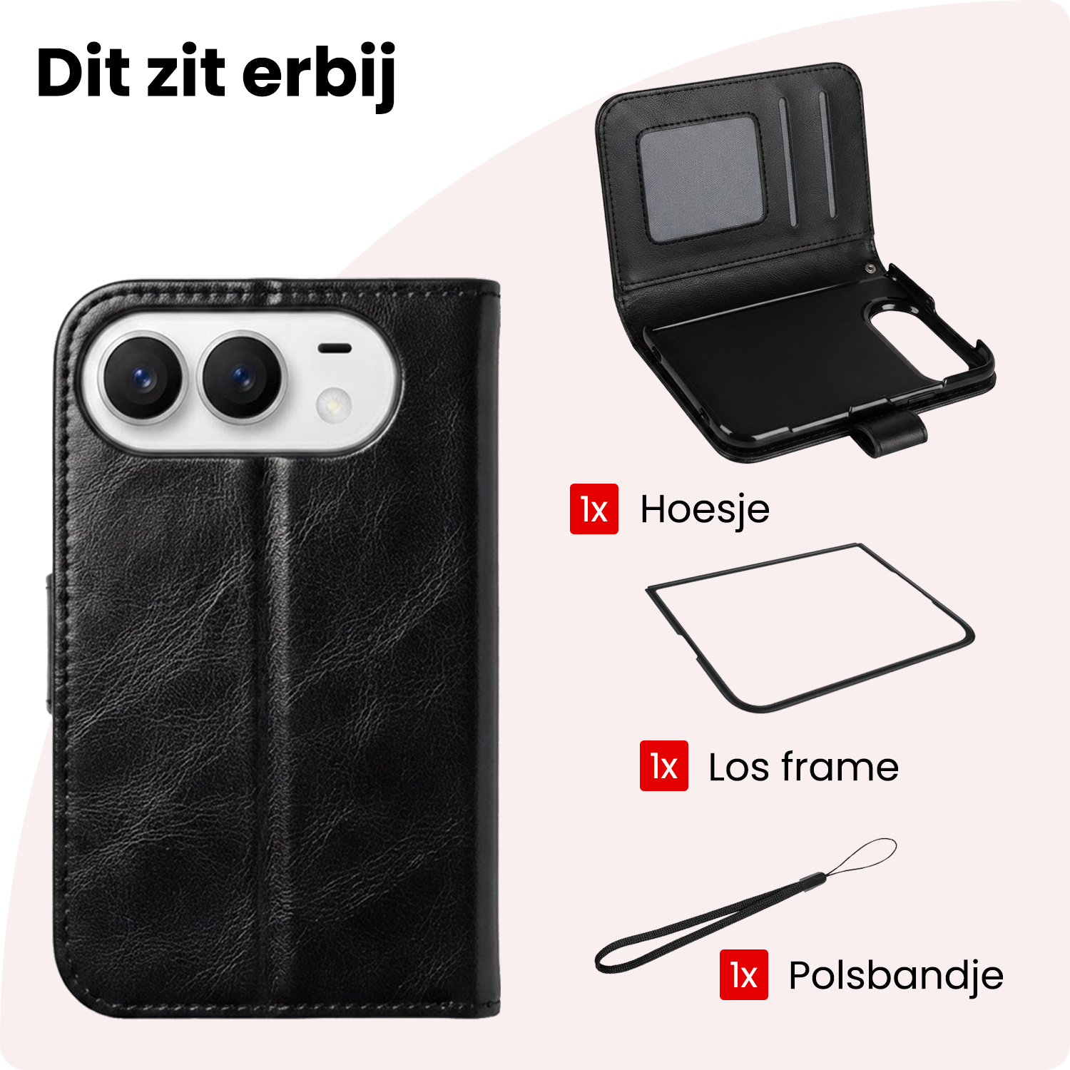 NoXx NoXx iPhone Duo Hoesje Bookcase Met 2x Screenprotector - Zwart