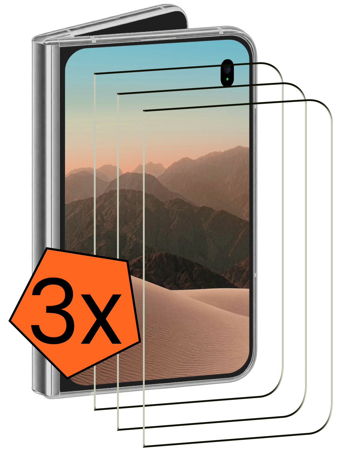 Nomfy Nomfy iPhone Duo Screenprotector Glas Full Cover 2D - 3 PACK