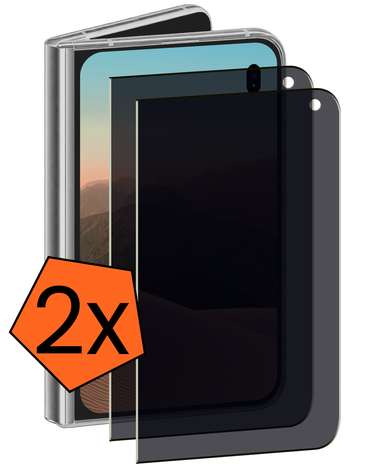 Nomfy Nomfy iPhone Duo Screenprotector Glas Privacy - 2 PACK