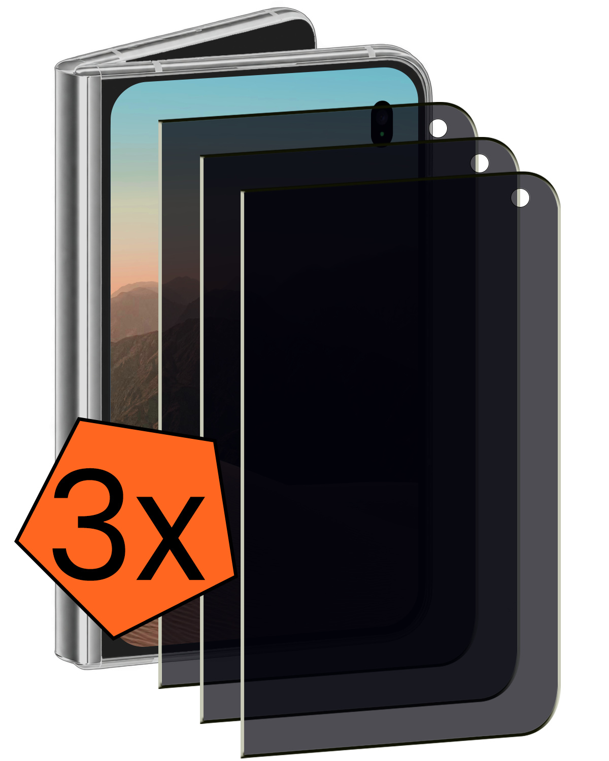 Nomfy Nomfy iPhone Duo Screenprotector Glas Privacy - 3 PACK