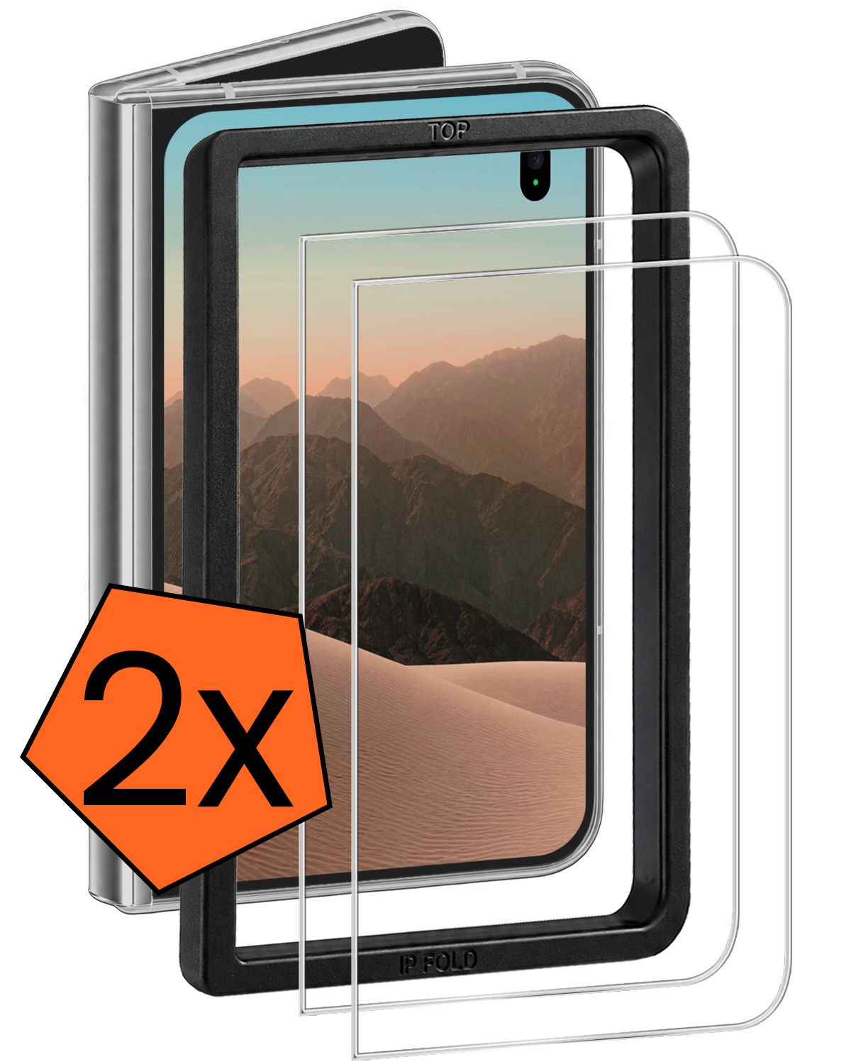 Nomfy Nomfy iPhone Duo Screenprotector Met Installatieframe - 2 PACK