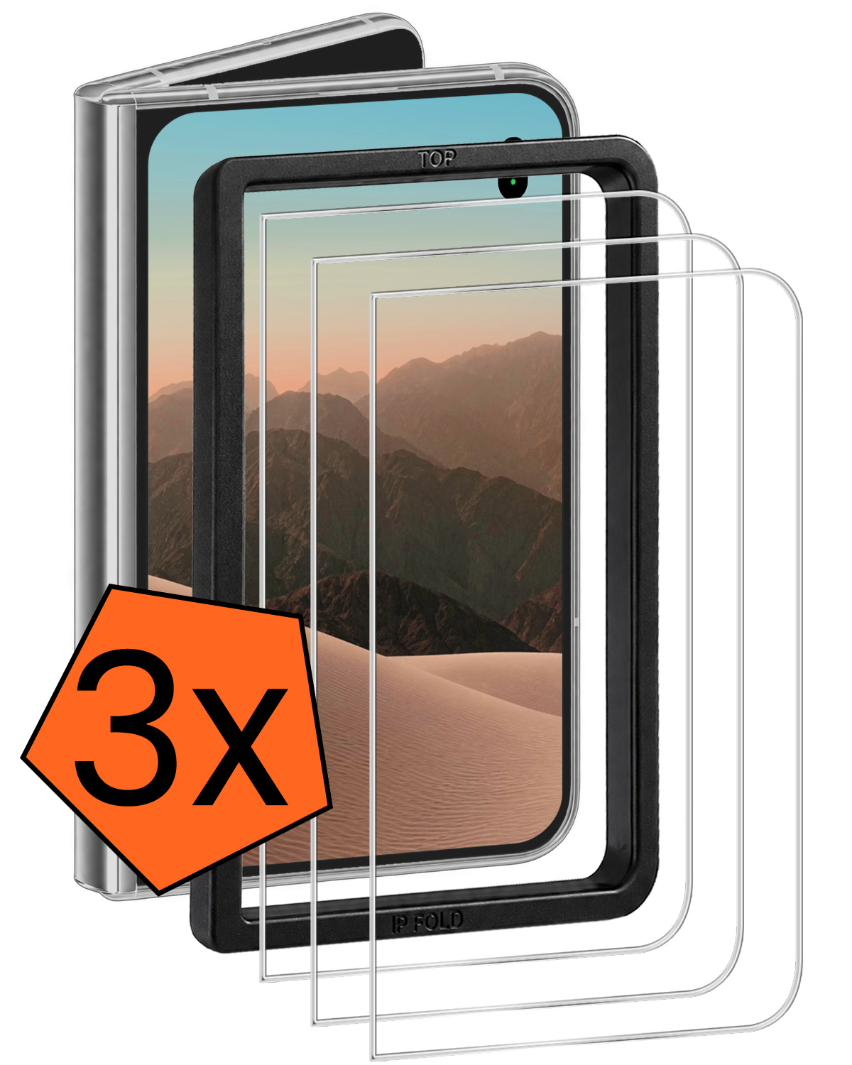 Nomfy Nomfy iPhone Duo Screenprotector Met Installatieframe - 3 PACK