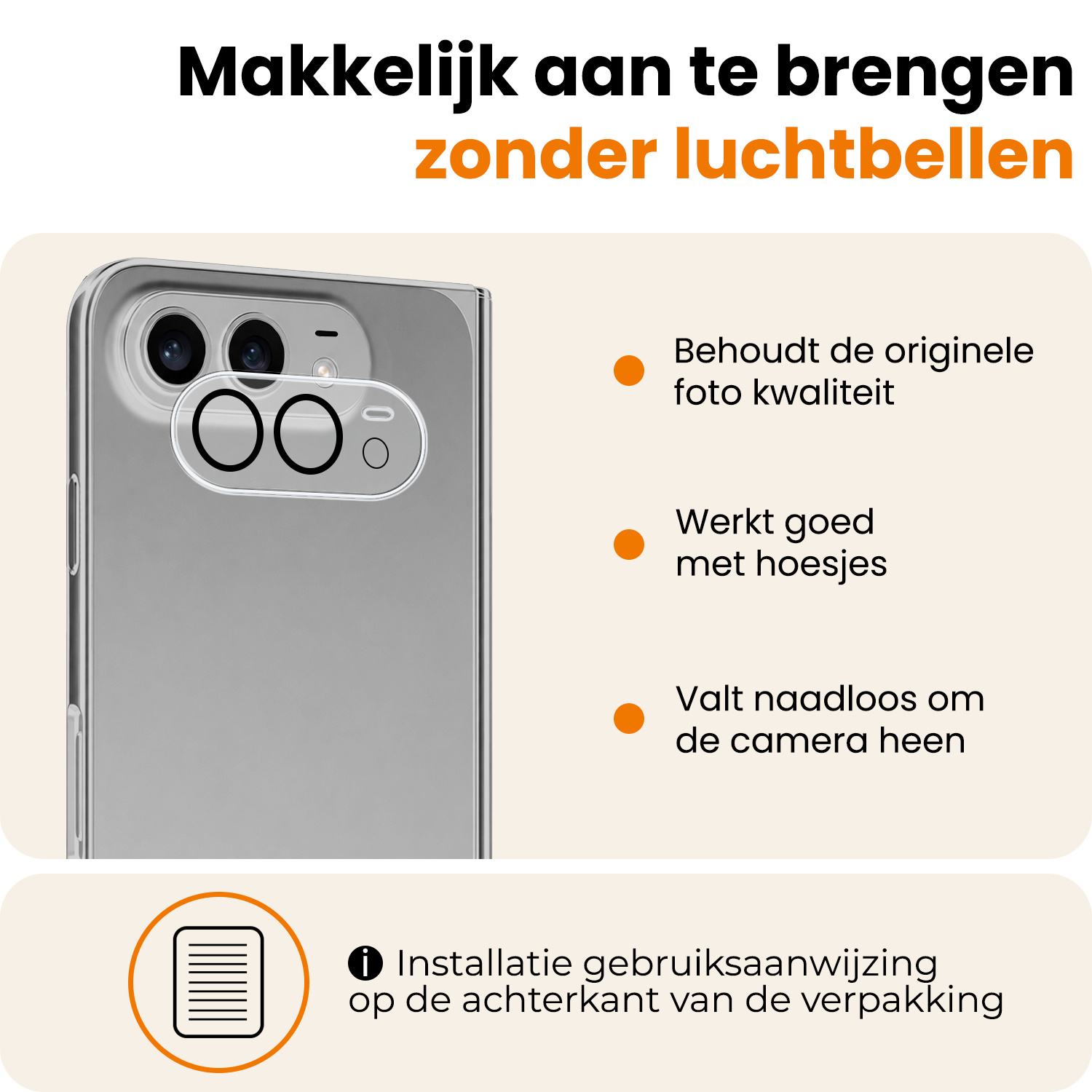 Nomfy Nomfy iPhone Duo Camera Screenprotector - 3 PACK