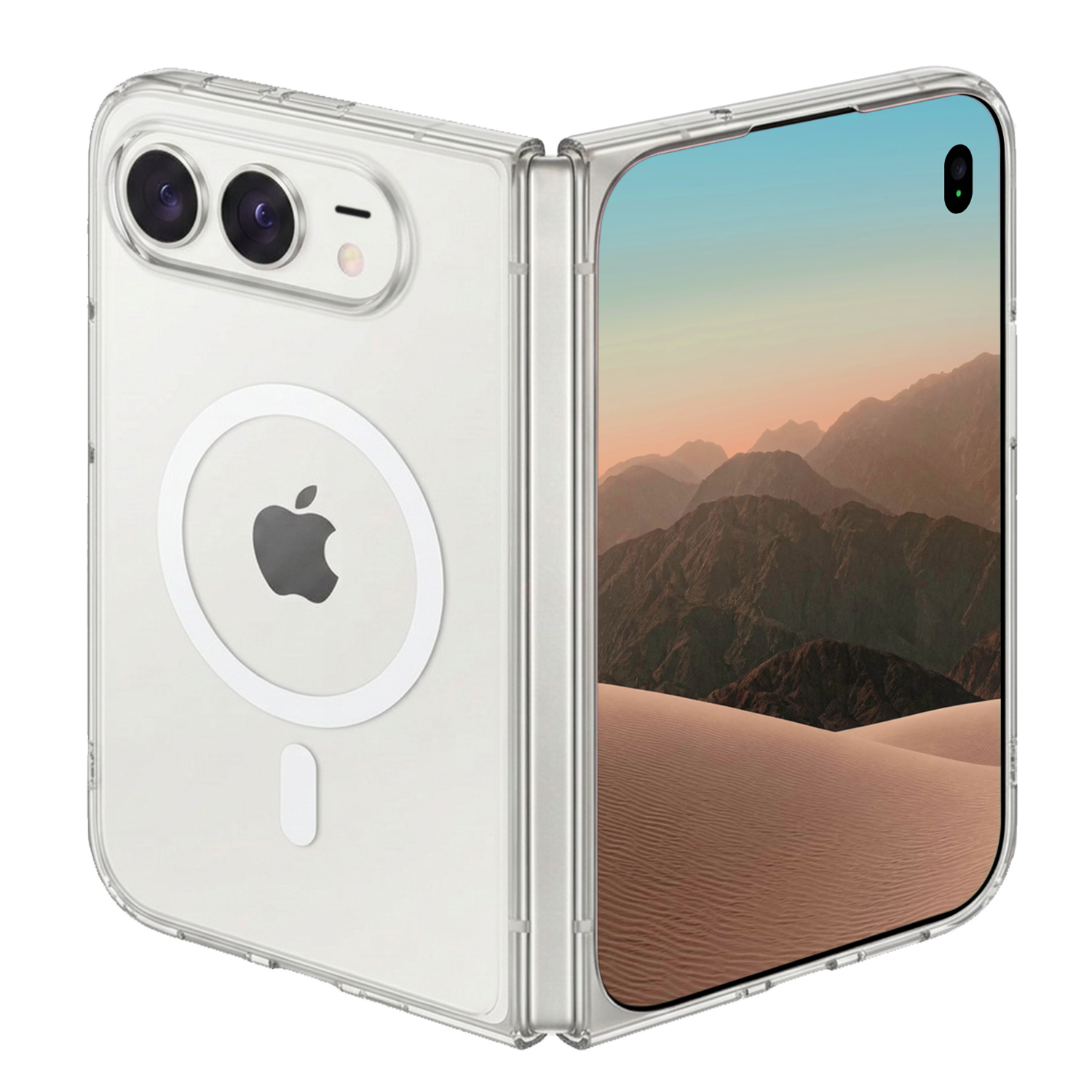 Nomfy Nomfy iPhone Duo Magsafe Hoesje Transparant Met Screenprotector
