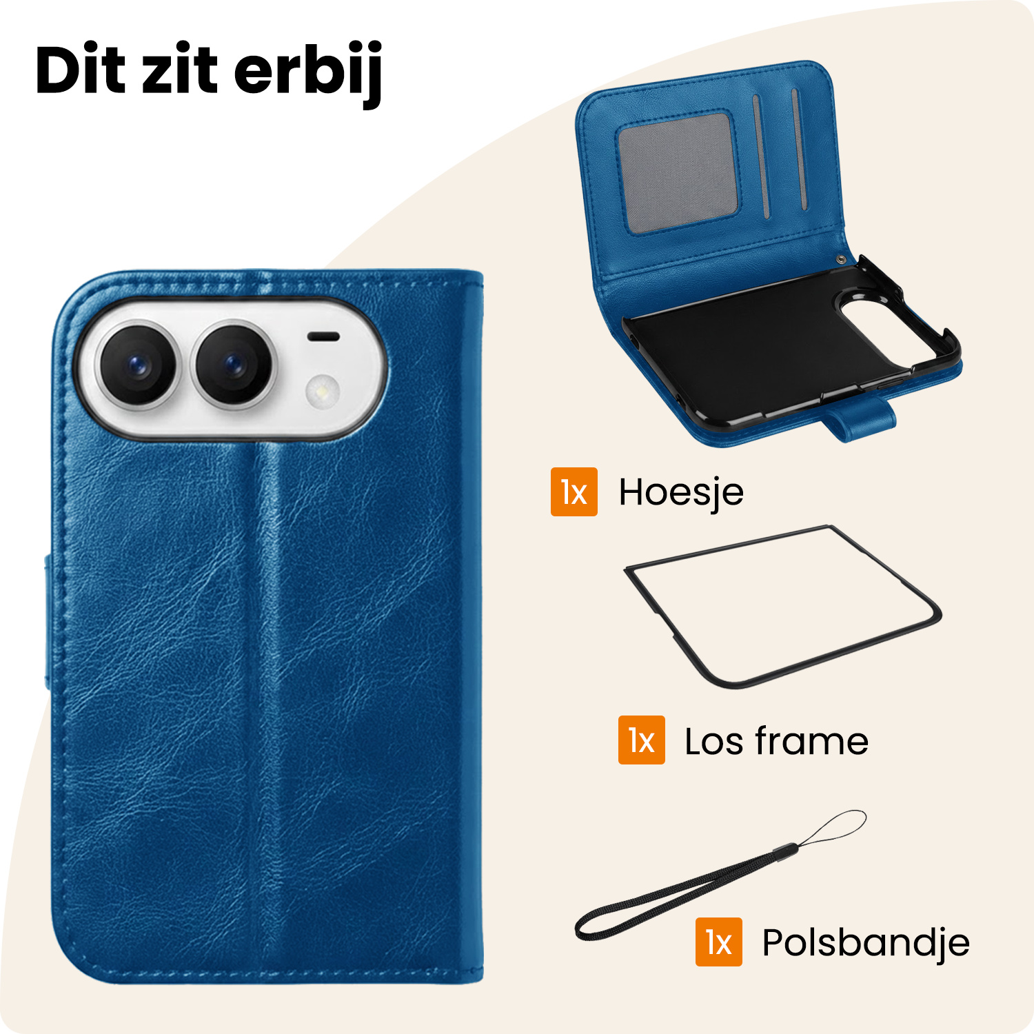 Nomfy Nomfy iPhone Duo Hoesje Bookcase - Donkerblauw