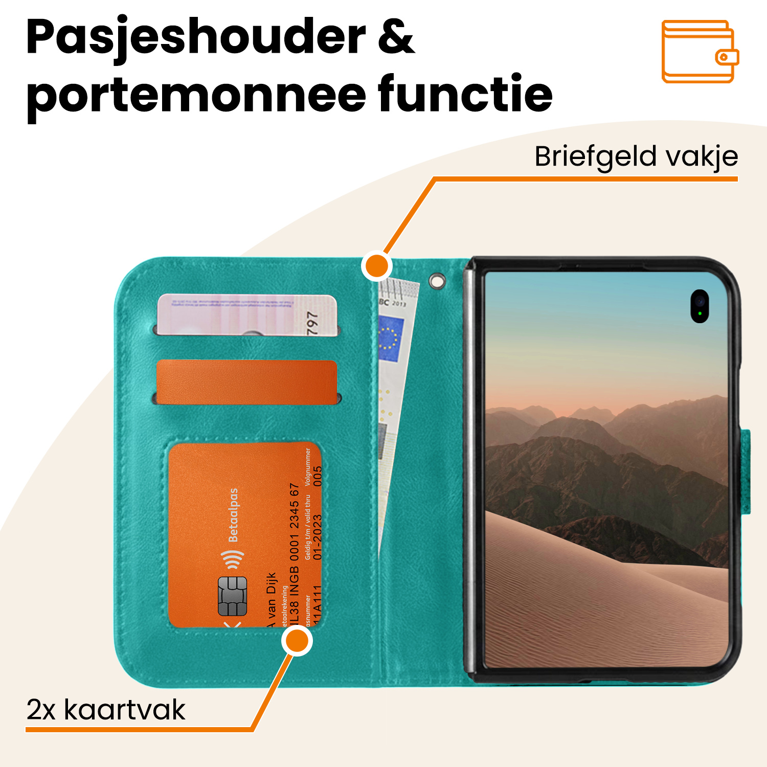 Nomfy Nomfy iPhone Duo Hoesje Bookcase - Turquoise