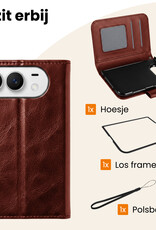 Nomfy Nomfy iPhone Duo Hoesje Bookcase Met Screenprotector - Bruin