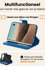 Nomfy Nomfy iPhone Duo Hoesje Bookcase Met Screenprotector - Donkerblauw