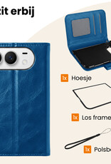 Nomfy Nomfy iPhone Duo Hoesje Bookcase Met Screenprotector - Donkerblauw