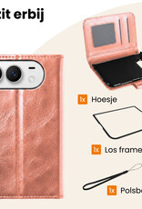 Nomfy Nomfy iPhone Duo Hoesje Bookcase Met Screenprotector - Rose Goud