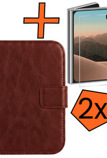 Nomfy Nomfy iPhone Duo Hoesje Bookcase Met 2x Screenprotector - Bruin
