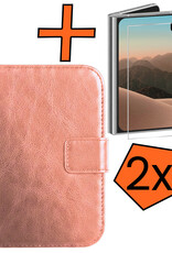 Nomfy Nomfy iPhone Duo Hoesje Bookcase Met 2x Screenprotector - Rose Goud
