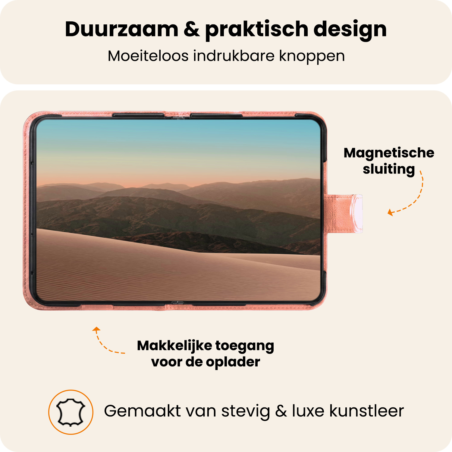 Nomfy Nomfy iPhone Duo Hoesje Bookcase Met 2x Screenprotector - Rose Goud