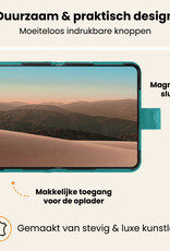 Nomfy Nomfy iPhone Duo Hoesje Bookcase Met 2x Screenprotector - Turquoise