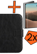Nomfy Nomfy iPhone Duo Hoesje Bookcase Met 2x Screenprotector - Zwart