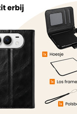 Nomfy Nomfy iPhone Duo Hoesje Bookcase Met 2x Screenprotector - Zwart