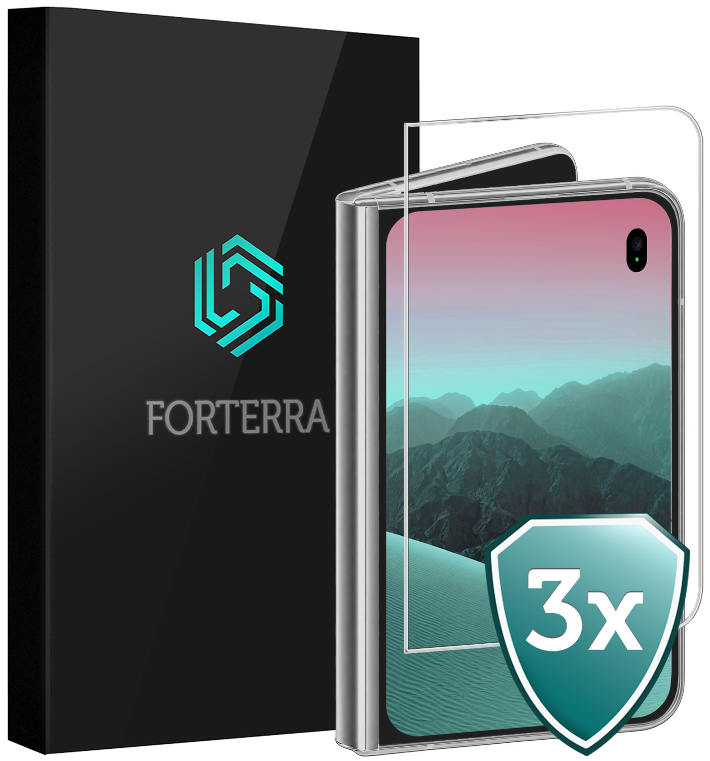 Forterra Forterra iPhone Duo Screenprotector Glas Met Dichte Notch - 3 PACK