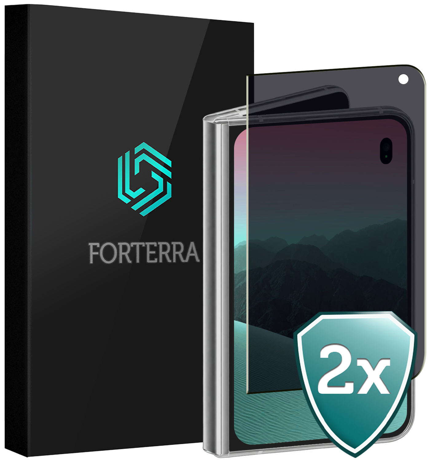 Forterra Forterra iPhone Duo Screenprotector Glas Privacy - 2 PACK