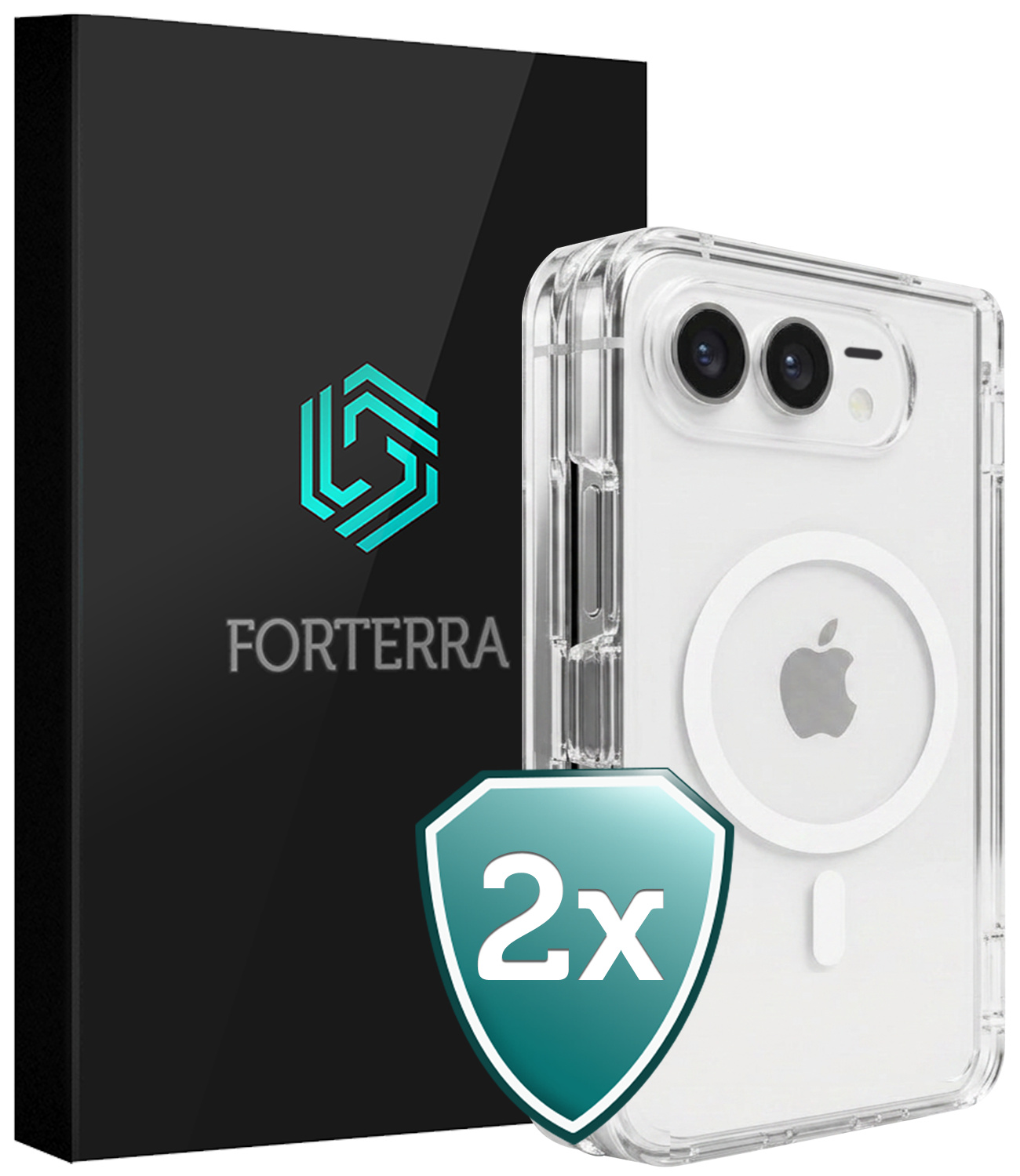 Forterra Forterra iPhone Duo Magsafe Hoesje - Transparant - 2 PACK