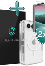 Forterra Forterra iPhone Duo Magsafe Hoesje Transparant Met 2x Screenprotector