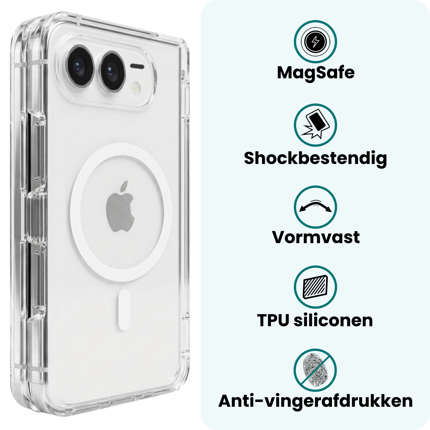 Forterra Forterra iPhone Duo Magsafe Hoesje Transparant Met 2x Screenprotector