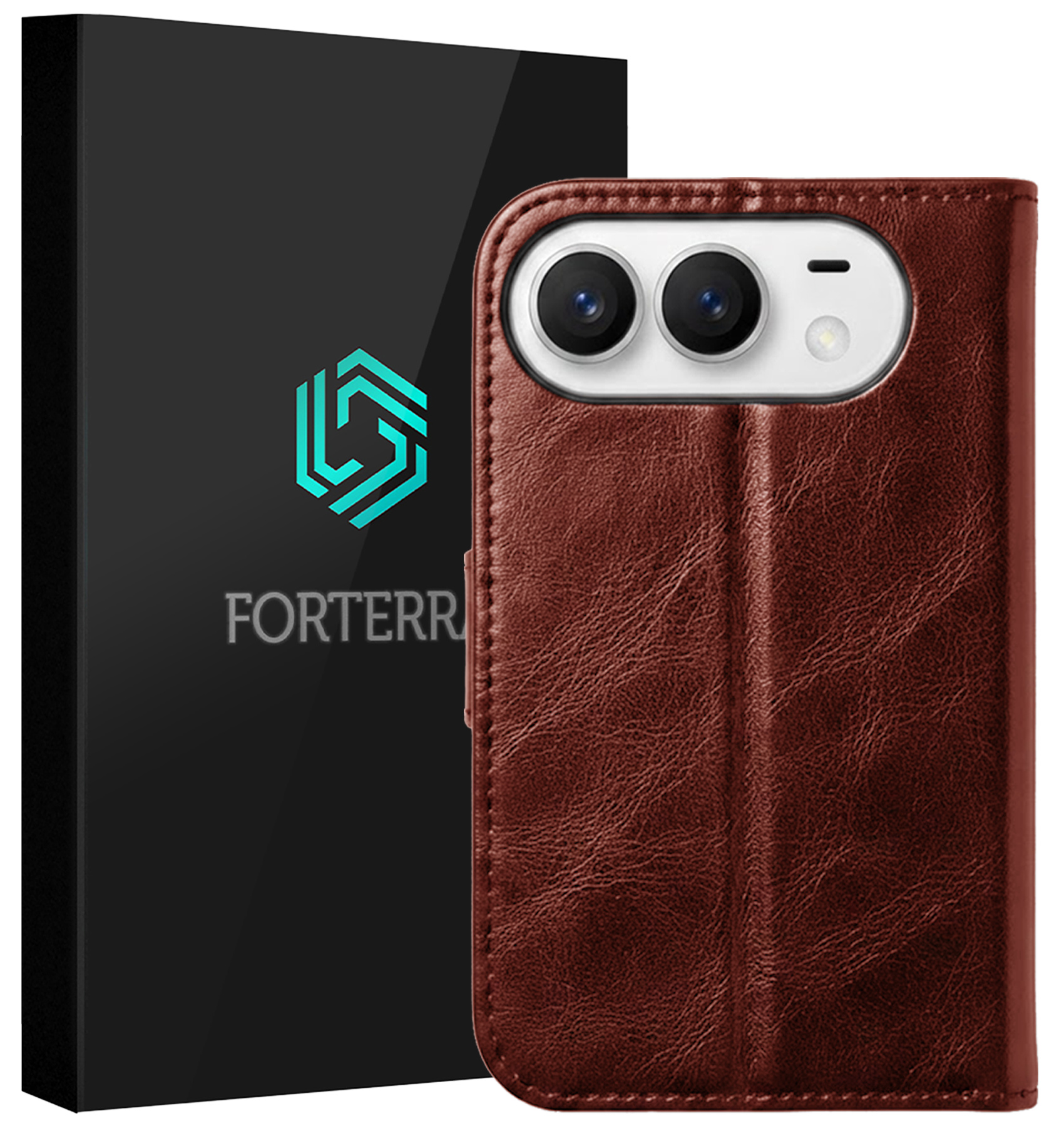 Forterra Forterra iPhone Duo Hoesje Bookcase - Bruin