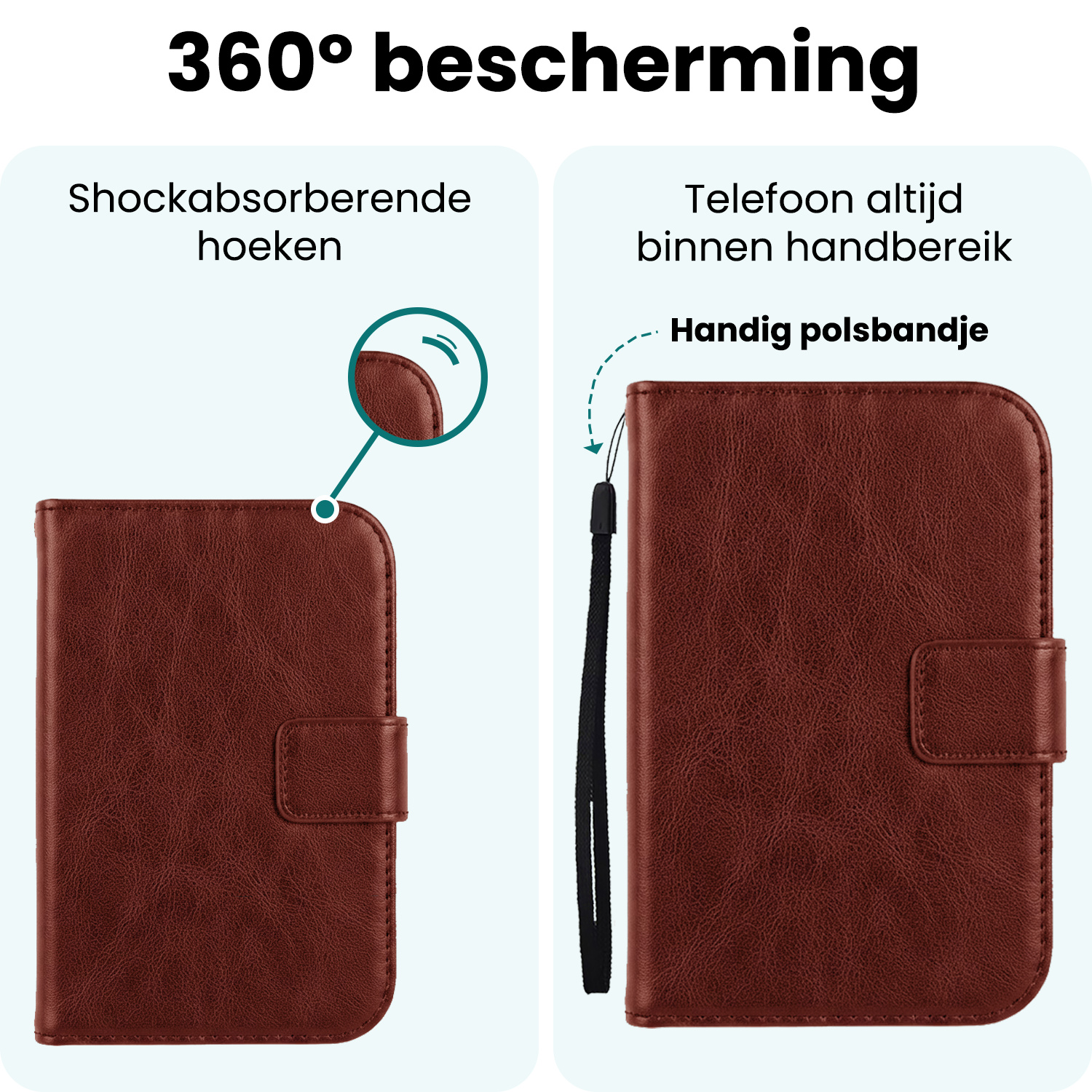 Forterra Forterra iPhone Duo Hoesje Bookcase - Bruin