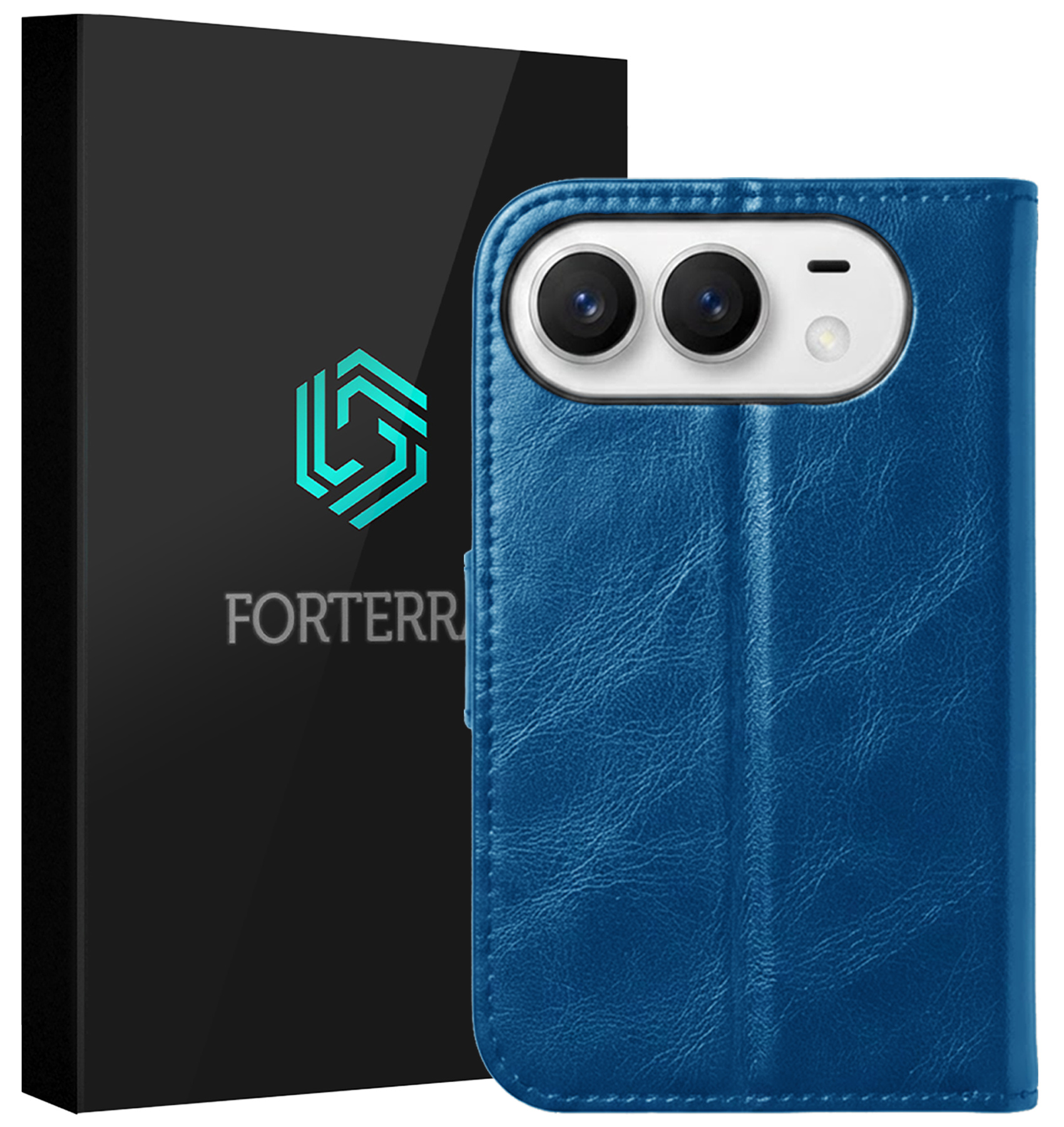 Forterra Forterra iPhone Duo Hoesje Bookcase - Donkerblauw