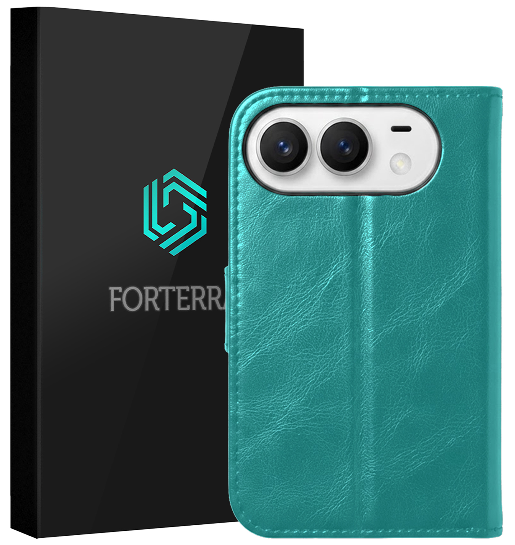 Forterra Forterra iPhone Duo Hoesje Bookcase - Turquoise