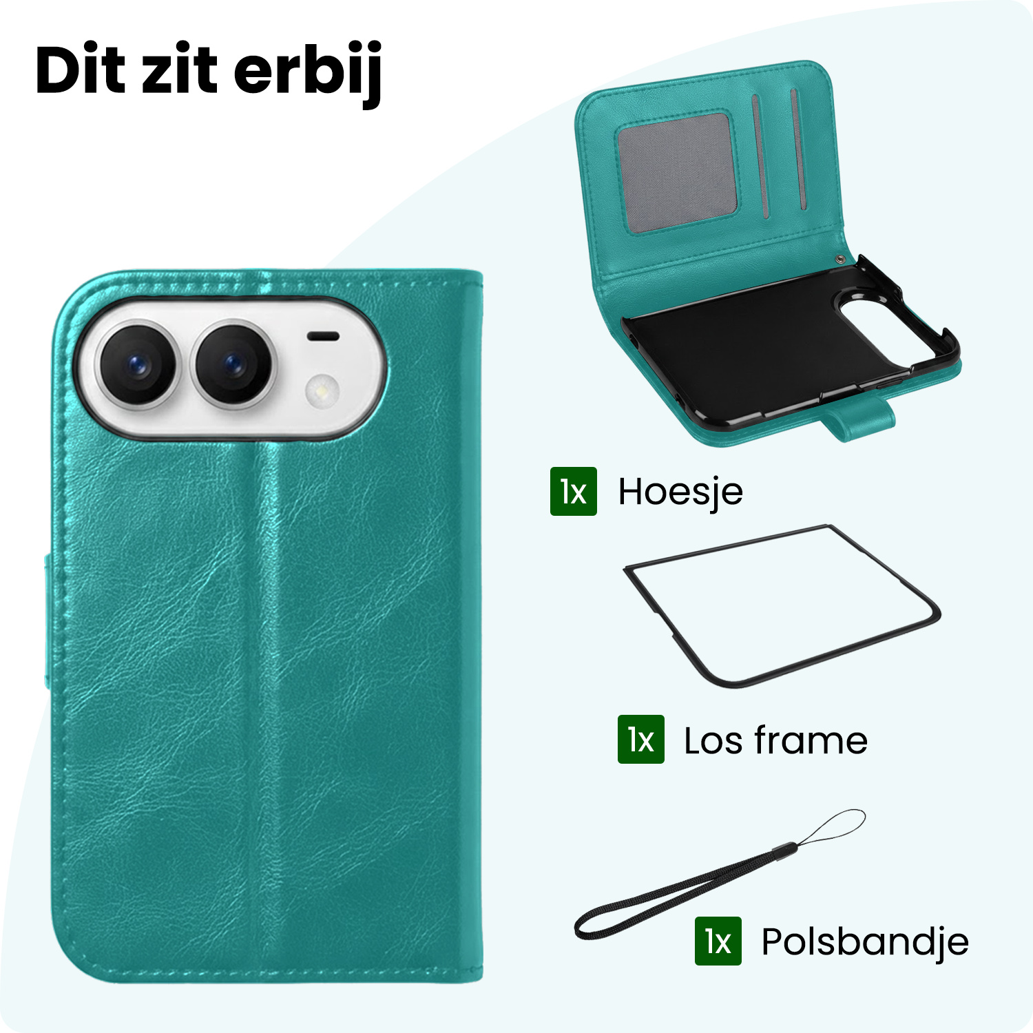 Forterra Forterra iPhone Duo Hoesje Bookcase - Turquoise