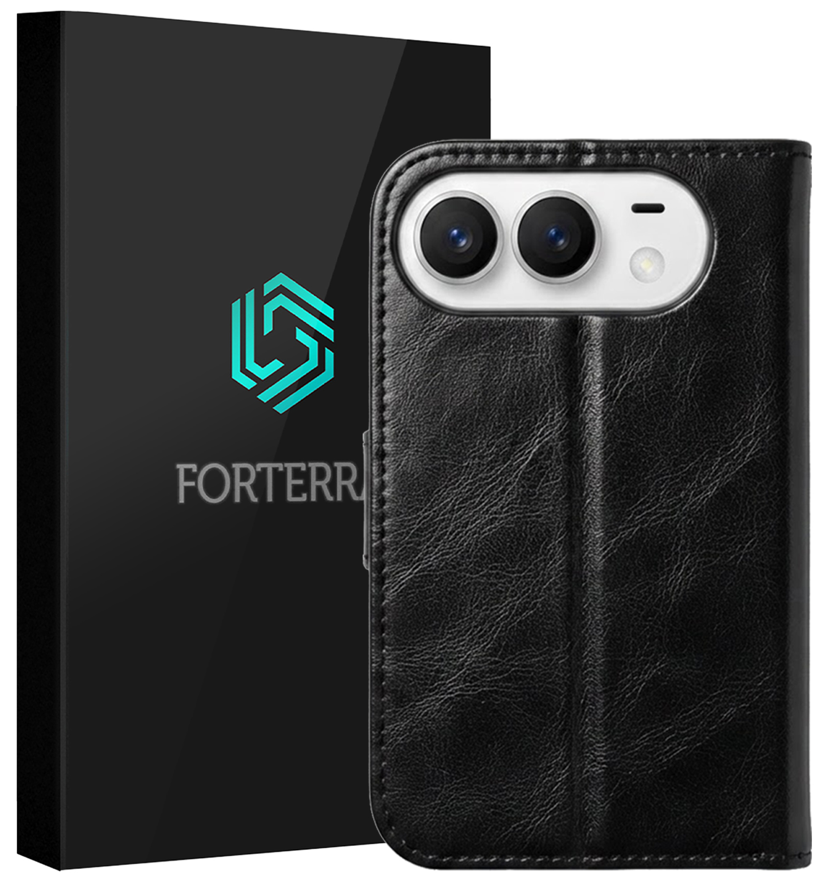 Forterra Forterra iPhone Duo Hoesje Bookcase - Zwart