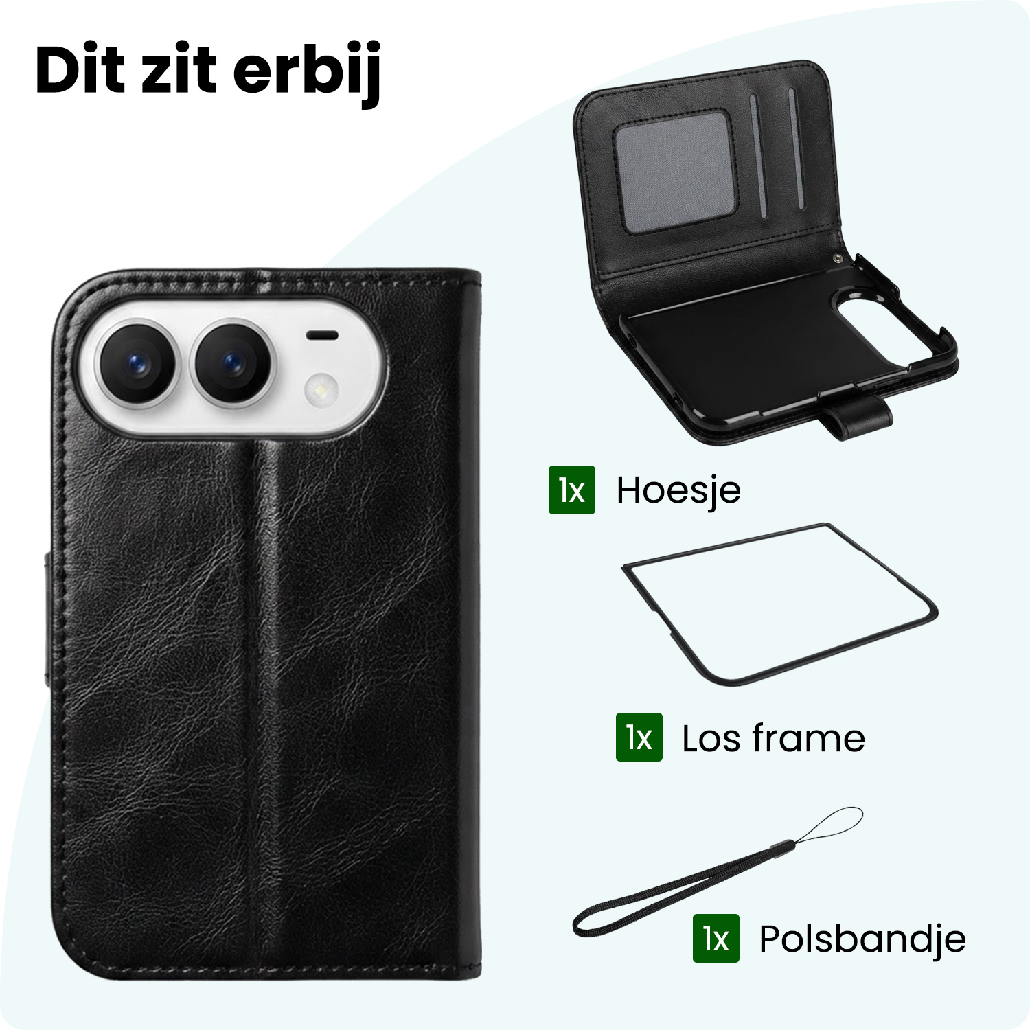 Forterra Forterra iPhone Duo Hoesje Bookcase - Zwart