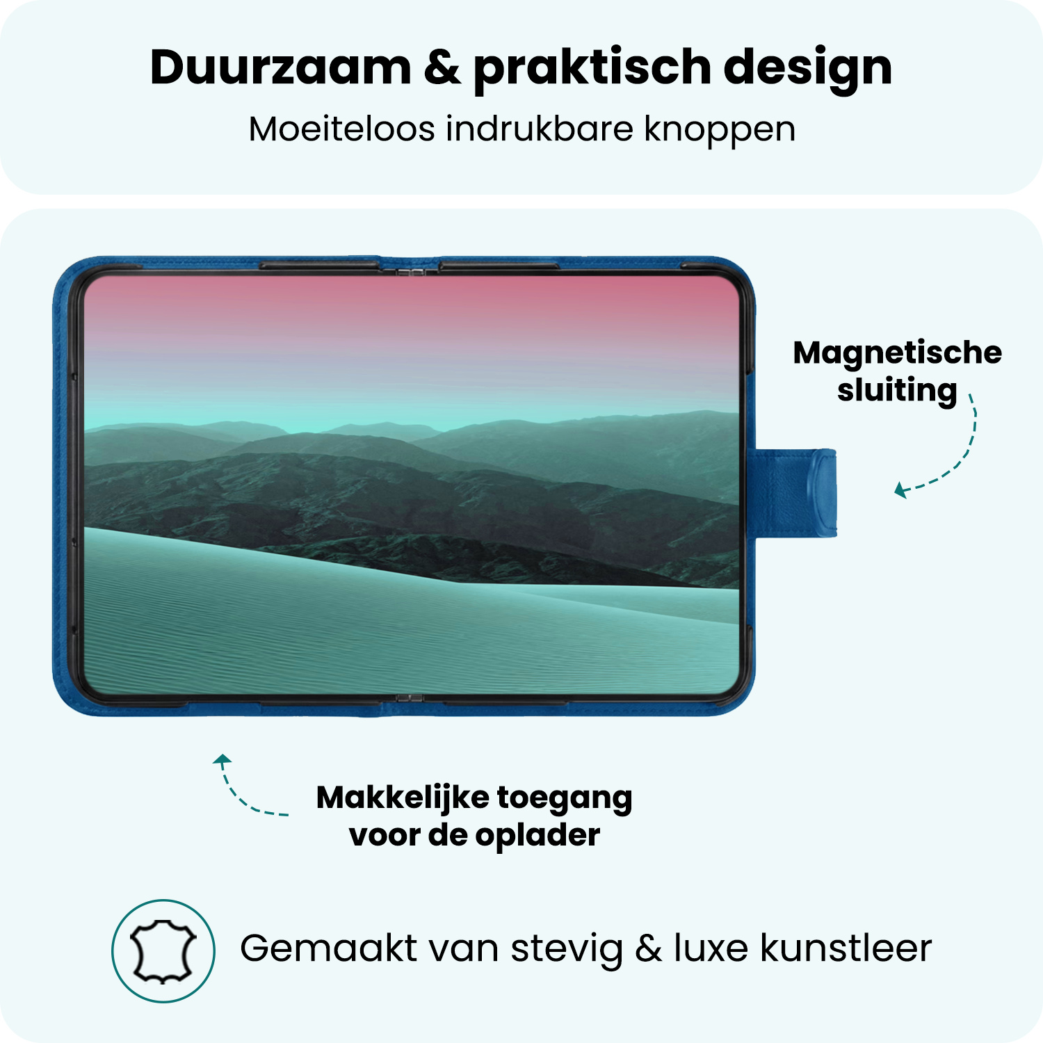 Forterra Forterra iPhone Duo Hoesje Bookcase Met Screenprotector - Donkerblauw