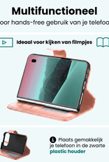 Forterra Forterra iPhone Duo Hoesje Bookcase Met Screenprotector - Rose Goud