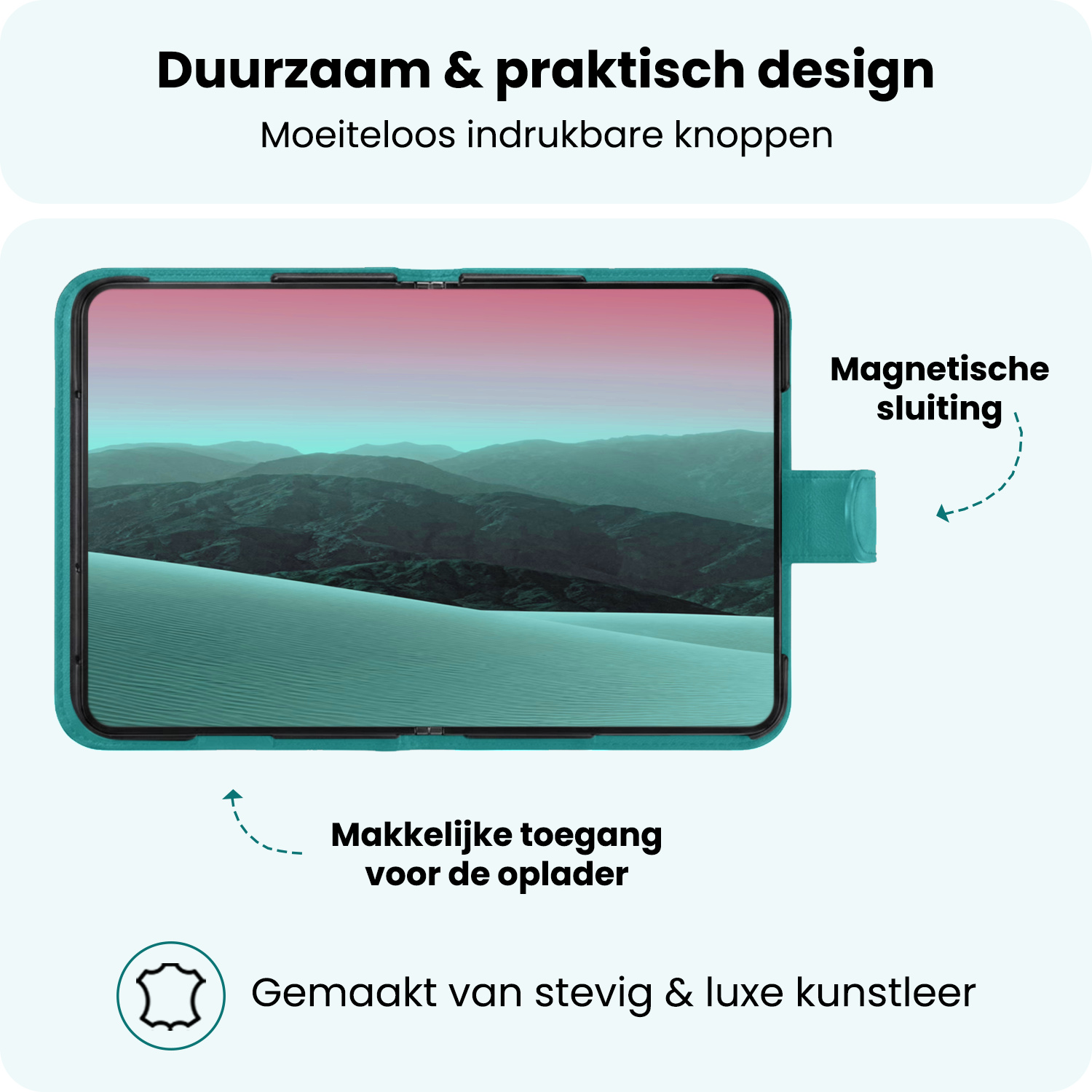 Forterra Forterra iPhone Duo Hoesje Bookcase Met Screenprotector - Turquoise