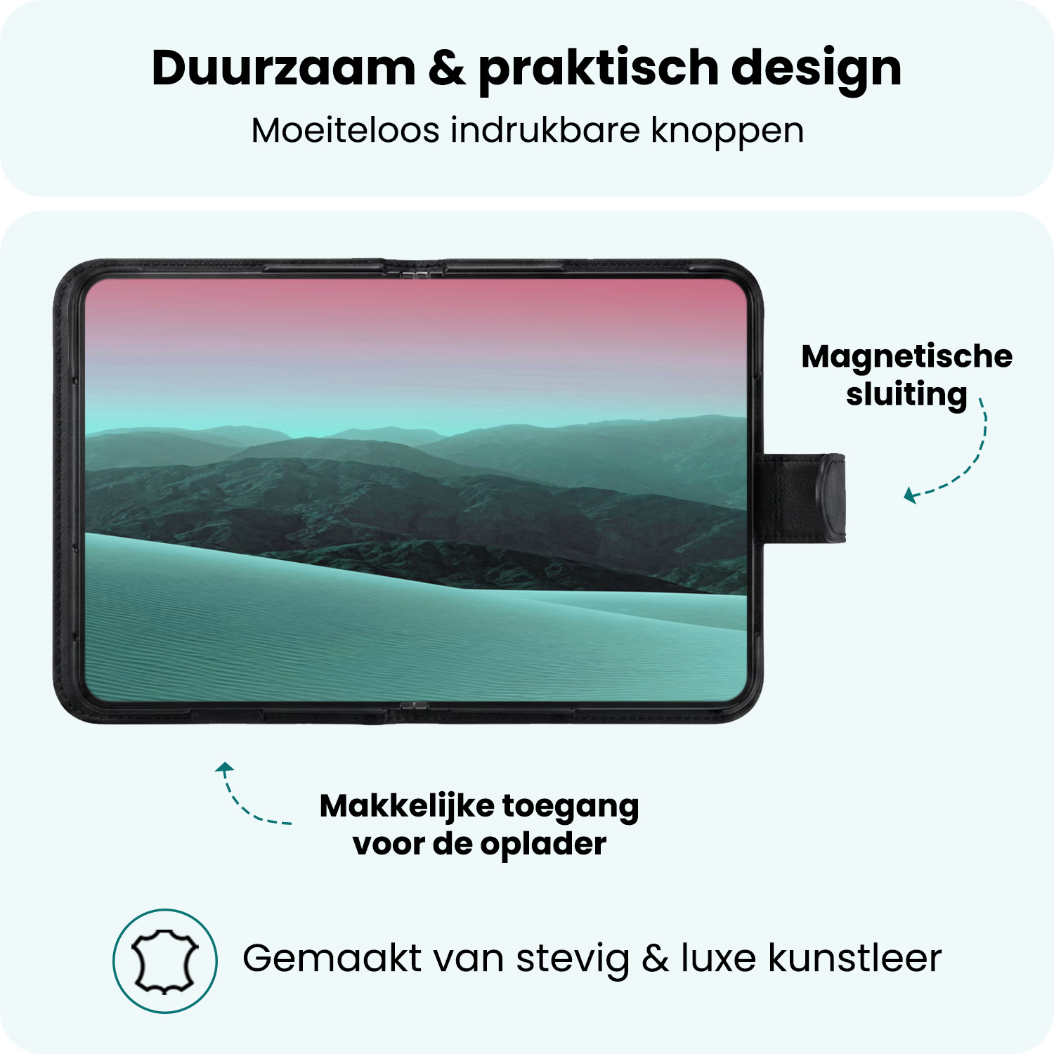 Forterra Forterra iPhone Duo Hoesje Bookcase Met Screenprotector - Zwart