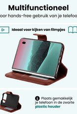 Forterra Forterra iPhone Duo Hoesje Bookcase Met 2x Screenprotector - Bruin