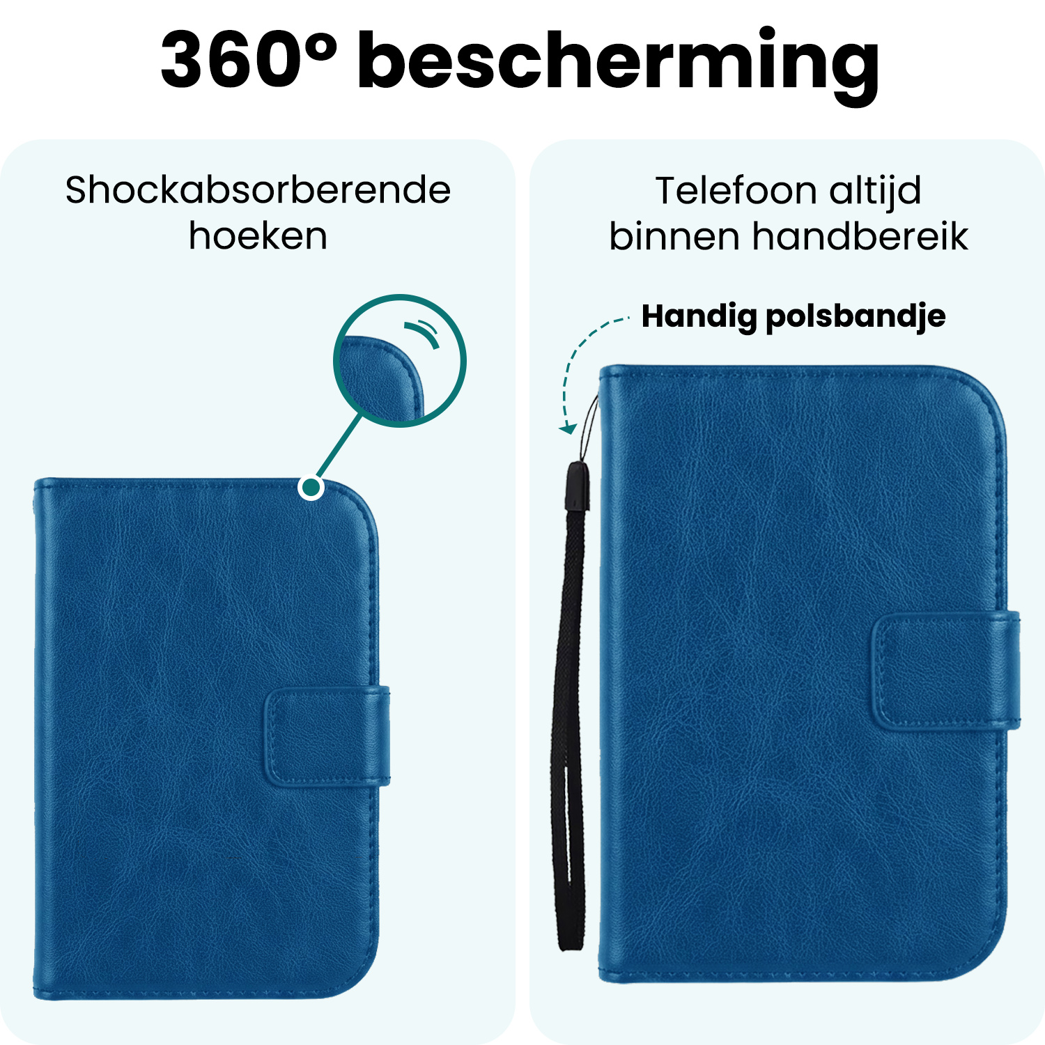 Forterra Forterra iPhone Duo Hoesje Bookcase Met 2x Screenprotector - Donkerblauw