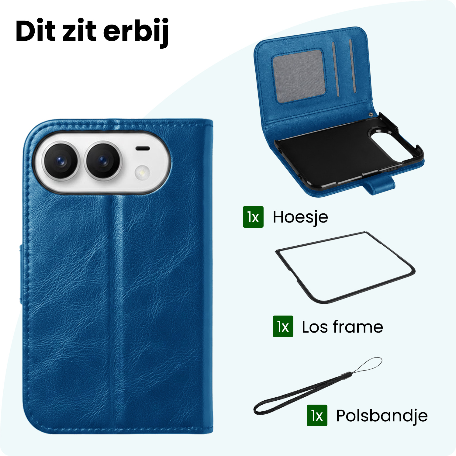 Forterra Forterra iPhone Duo Hoesje Bookcase Met 2x Screenprotector - Donkerblauw
