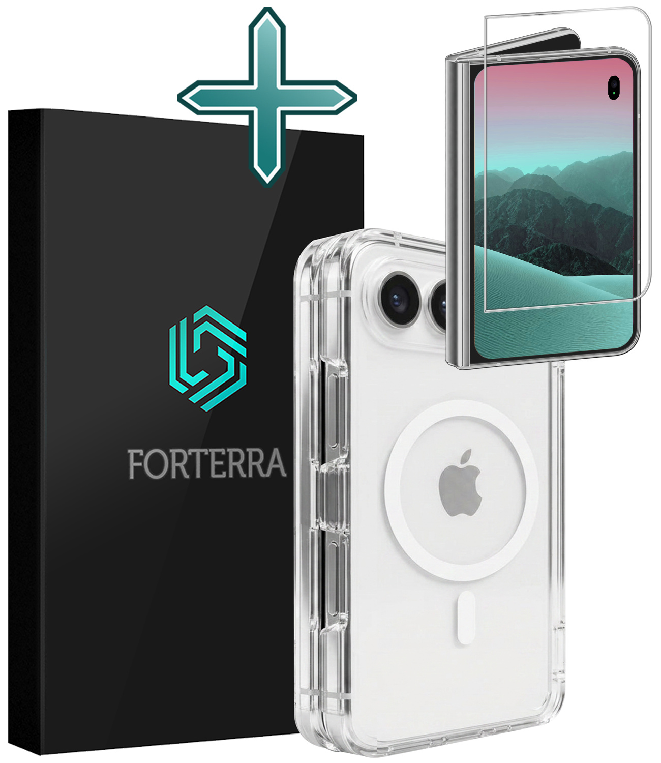 Forterra Forterra iPhone Duo Magsafe Hoesje Transparant Met Screenprotector