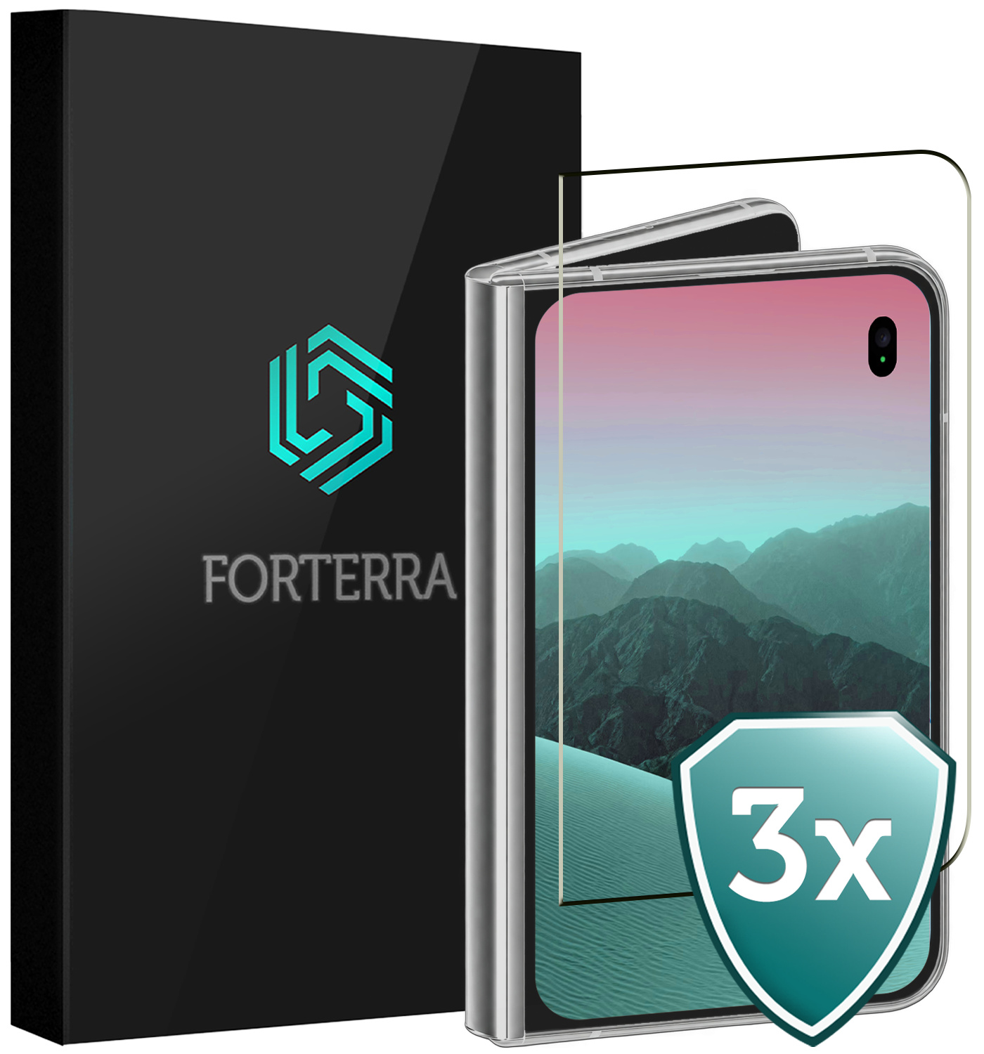 Forterra Forterra iPhone Duo Screenprotector Glas Full Cover 2D - 3 PACK