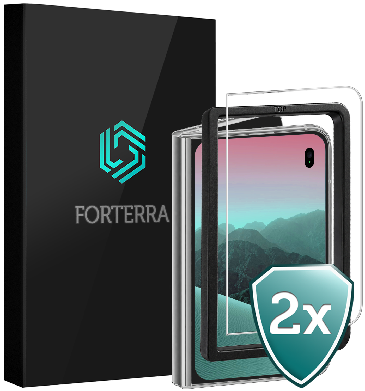 Forterra Forterra iPhone Duo Screenprotector Met Installatieframe - 2 PACK
