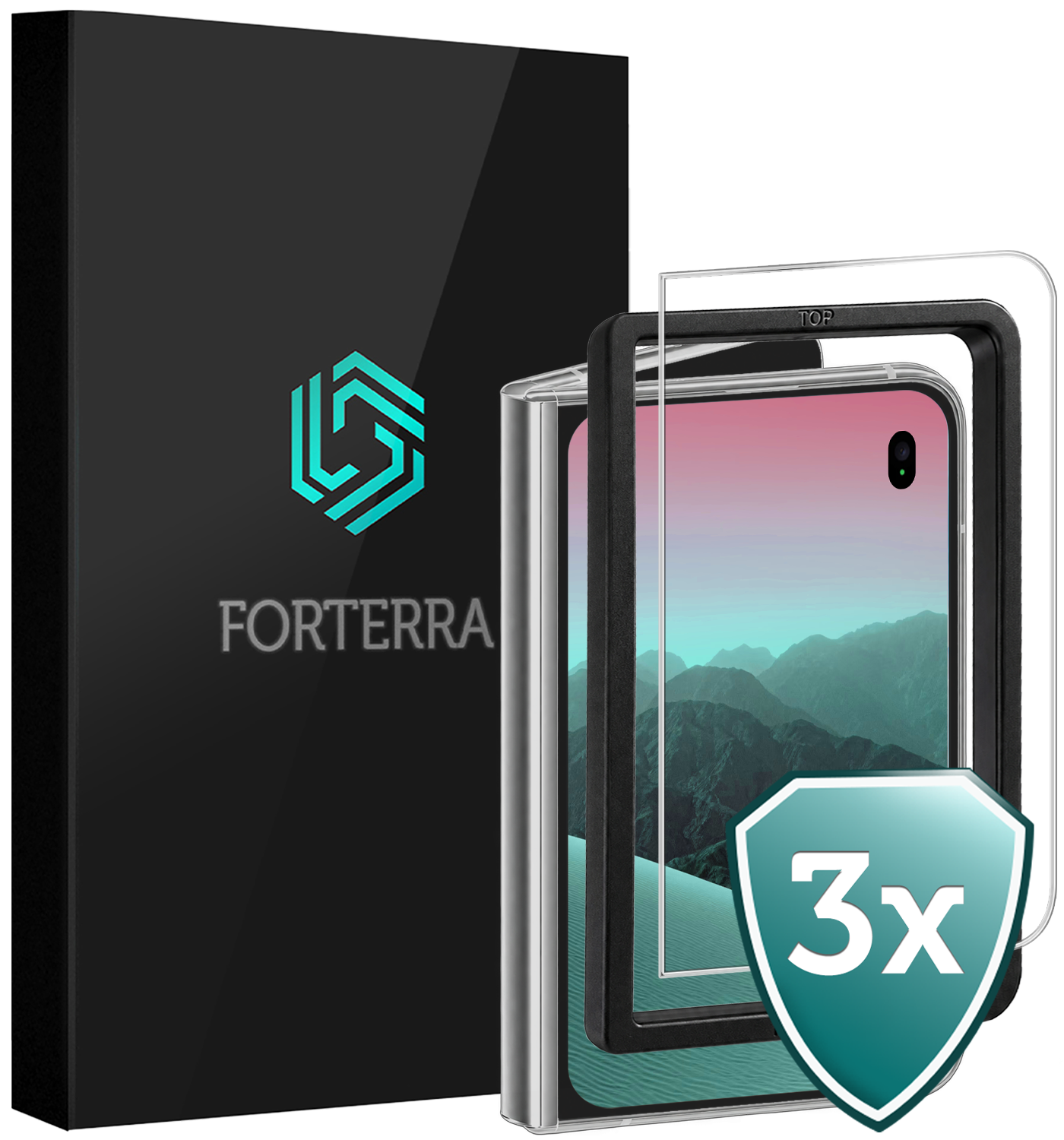 Forterra Forterra iPhone Duo Screenprotector Met Installatieframe - 3 PACK