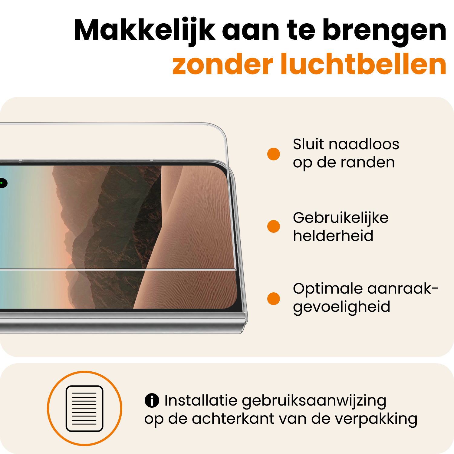 Nomfy Nomfy iPhone Duo Screenprotector Glas Met Dichte Notch - 3 PACK