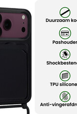 BASEY. BASEY. iPhone 18 Pro Max Hoesje Pashouder met Koord - Zwart - 2 PACK